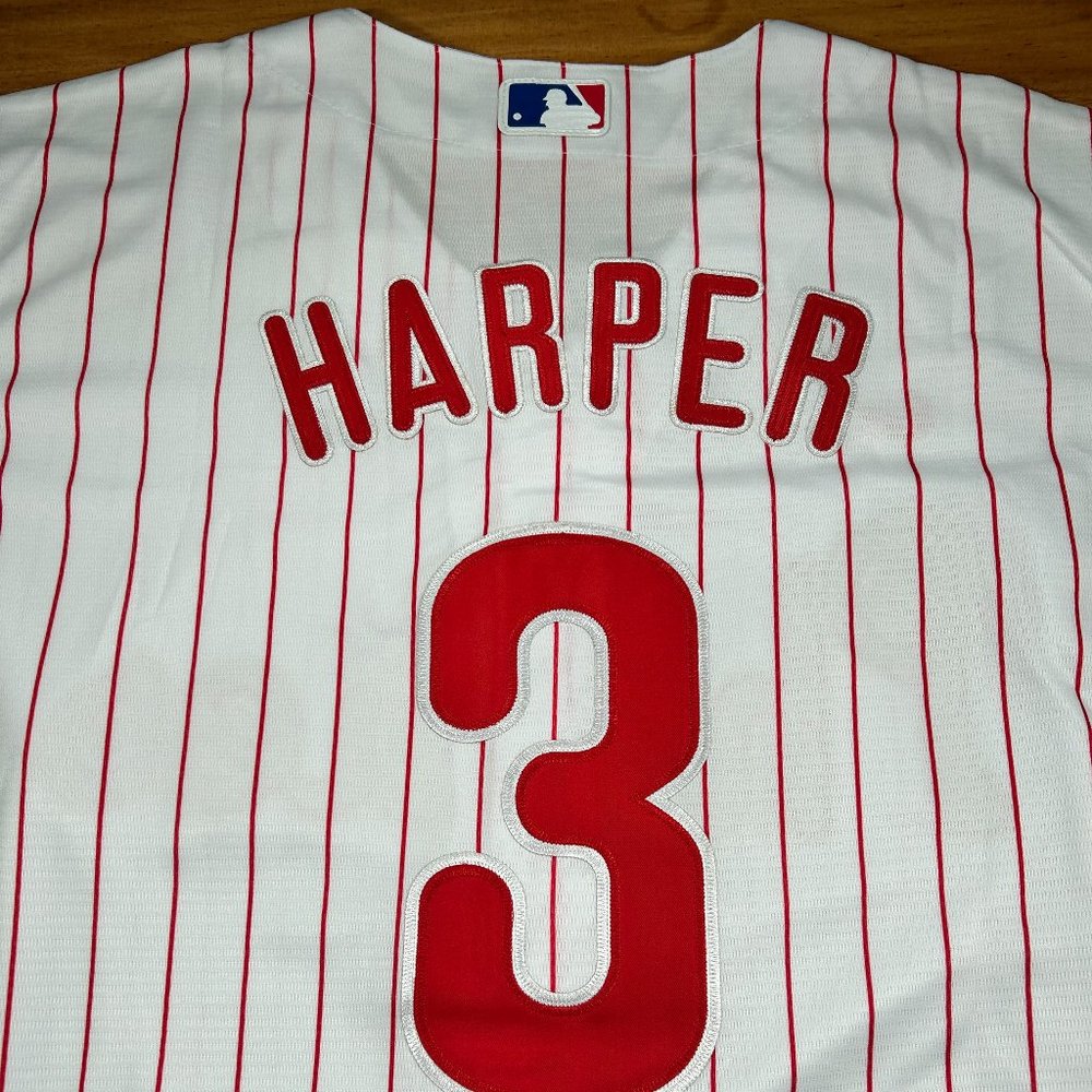Bryce Harper #3 Philadelphia Phillies White Stitched Jersey Men's Sizes - Picture 5 of 7